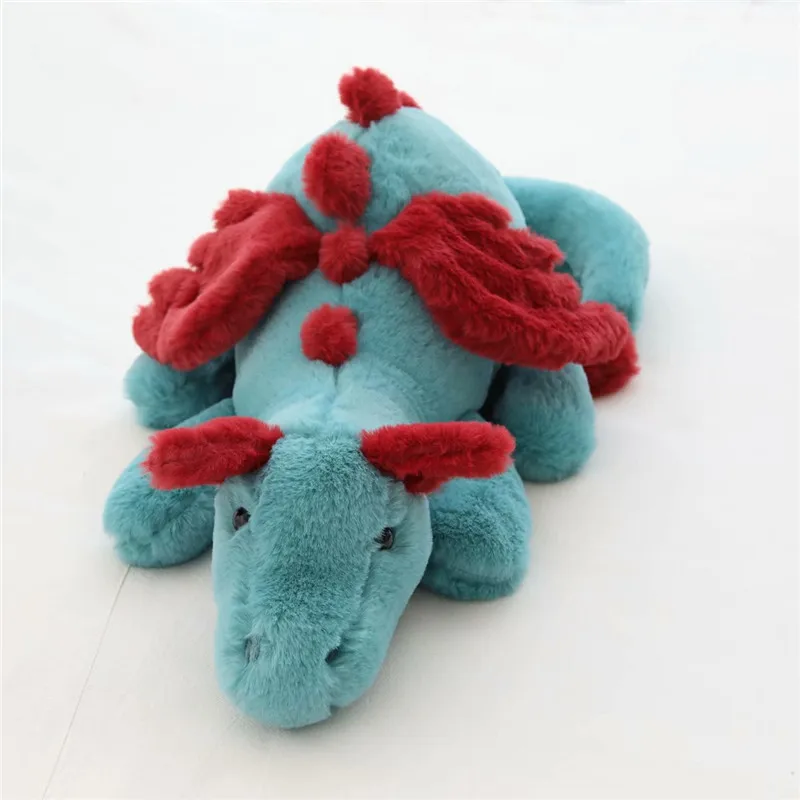 

1pc Flying Dragon Plush Toy Green White Cute Fluffy Dragon with Wings Life-like Pterosauria Doll Pillow Boys Kids Gift