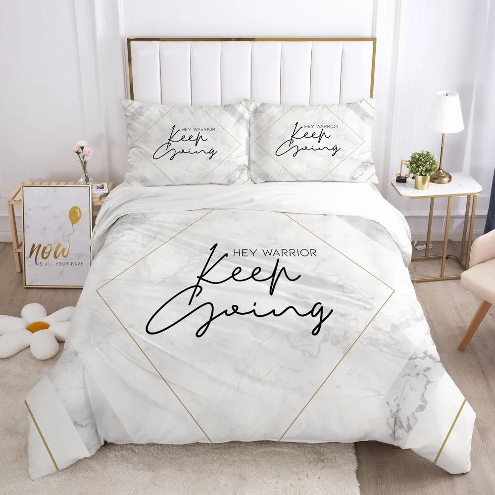 3D Bedding Set Comforter Duvet Cover Pillowcases Luxury Bed Linens Queen King Europe Russia Size Nordic Marble Geometry | Дом и сад