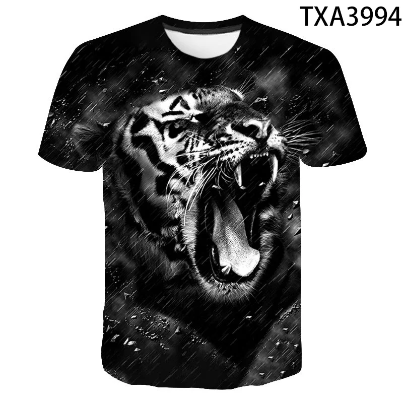 

2021 New Summer Casual Short Sleeve T Shirt Tiger 3D Printed Men Women Children Fashion Streetwear Boy Girl Kids Cool Tops Tee