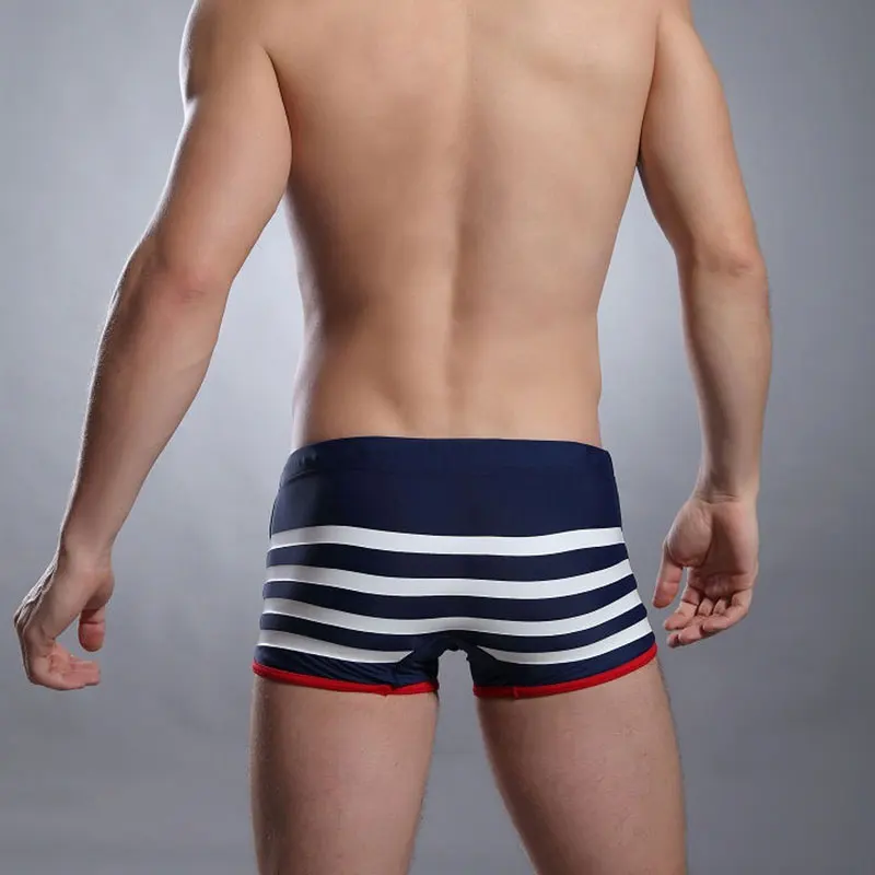Мужские трусы-боксеры в полоску мужские плавки для серфинга сексуальные