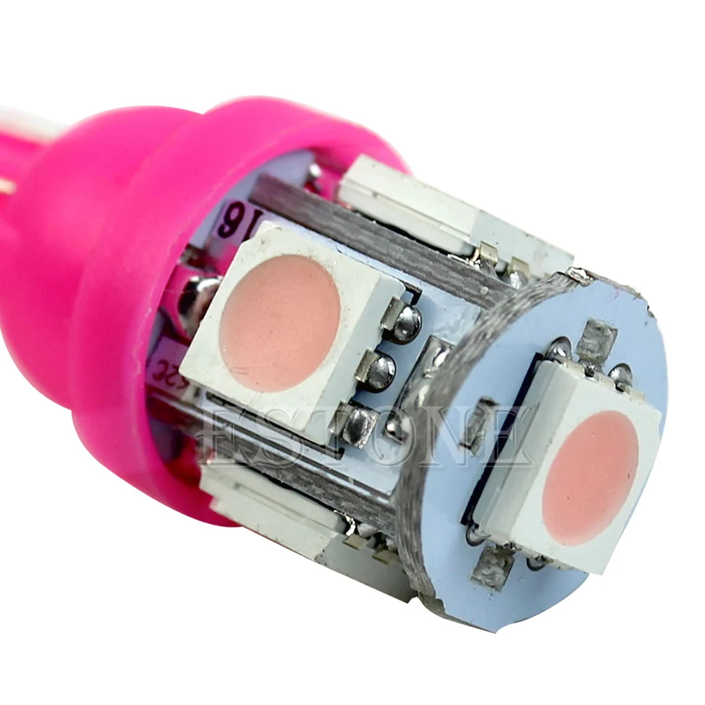 Прямая поставка и оптовая продажа розовый T10 5050 SMD 5 светодиодный 194 168 W5W