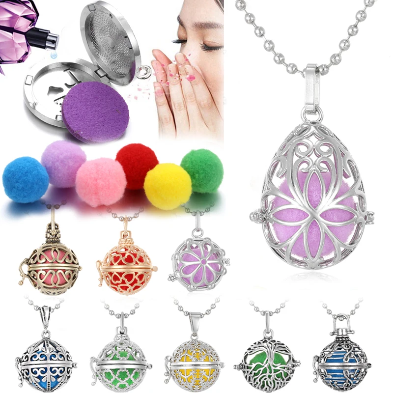 Новинка 2019 ожерелье для ароматерапии винтажный серебристый цветок с диффузором