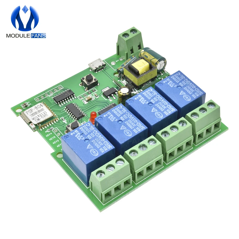 220V 4 Channel 433M wireless Wifi Relay Module Phone APP Remote Control WIFI Switch Jog SelfLock Interlock For Android for IOS |