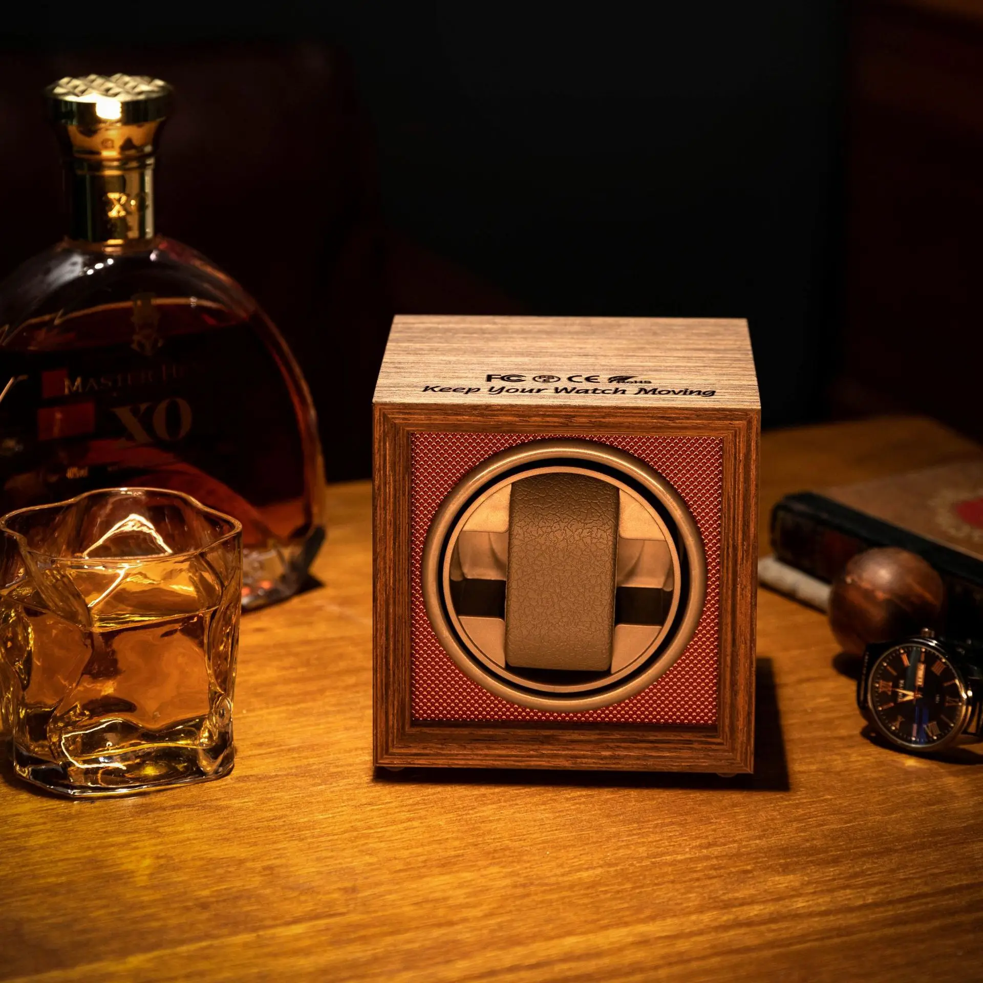 Watch Winder for Wine Cabinet Decoration Black Walnut Wood Retro Full-automatic Mechanical Watch Shaker Household Winder Box