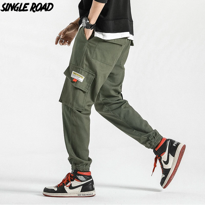 SingleRoad уличная карго Брюки мужские 2019 хип хоп Джоггеры боковые шаровары с