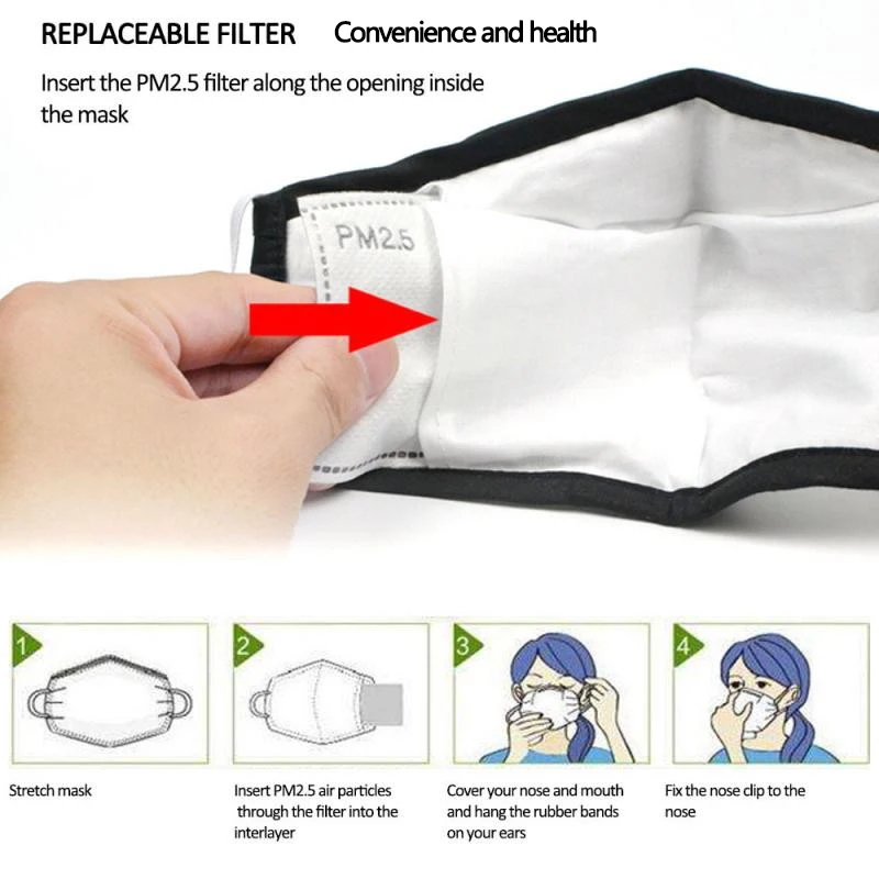 

5-layers Filter Cotton Masks with Breathing Valve Washable Reusable Anti-dust Anti Haze Mouth Masks In Stock Fast Delivery