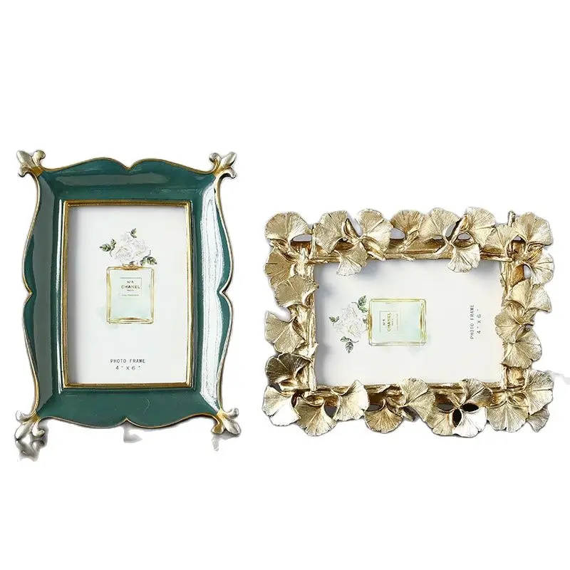 1PCS Northern Europe Creative Photo Frame European Style Retro Gold Ginkgo Leaves 6/7 Inch | Дом и сад