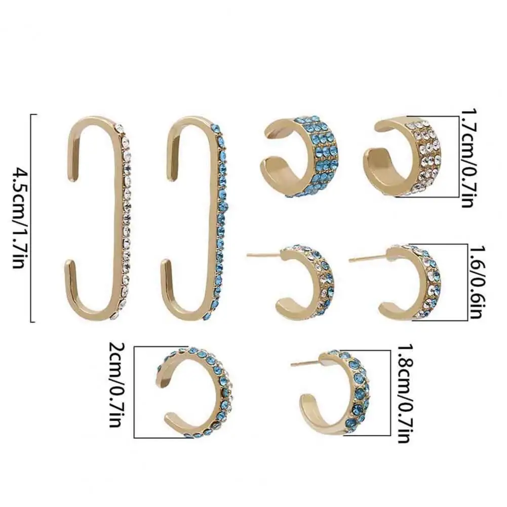 

HOT SALES !!! 2/8Pcs Fashion Women Rhinestone Ear Cuff Stud Huggie Earrings Party Jewelry Gift