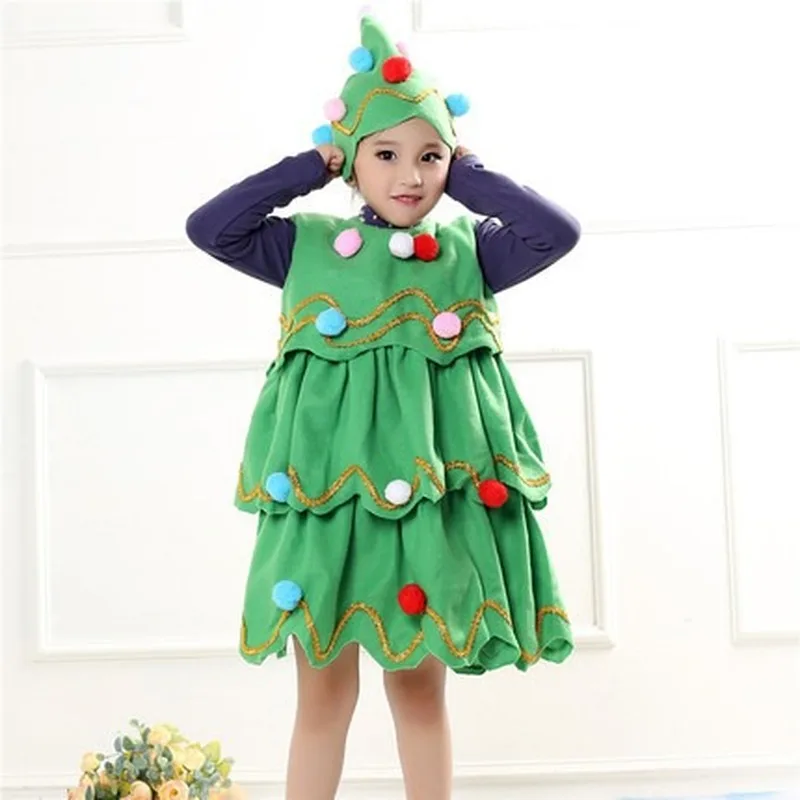 Детское платье с рождественской елкой для девочек Красивое Праздничное
