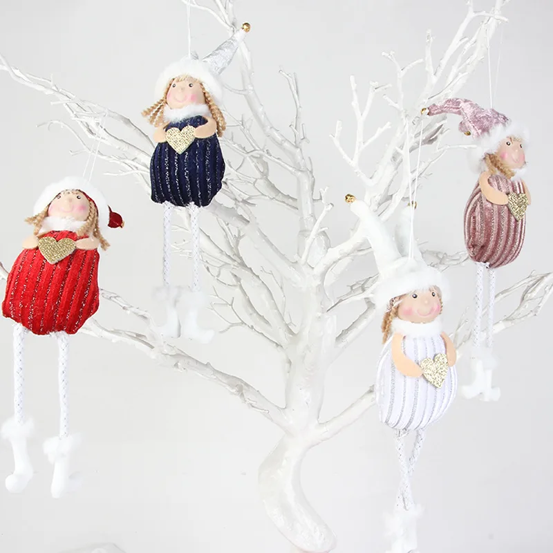 

Christmas Decorations for Home Decor New Year Merry Xmas Cute Girls Plush Doll Pendant Christmas Tree Ornament Children Gift