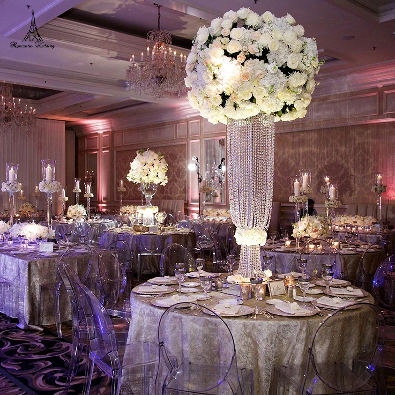 38 дюймов высокий прозрачный кристаллический Цветочный Стенд для цветочной