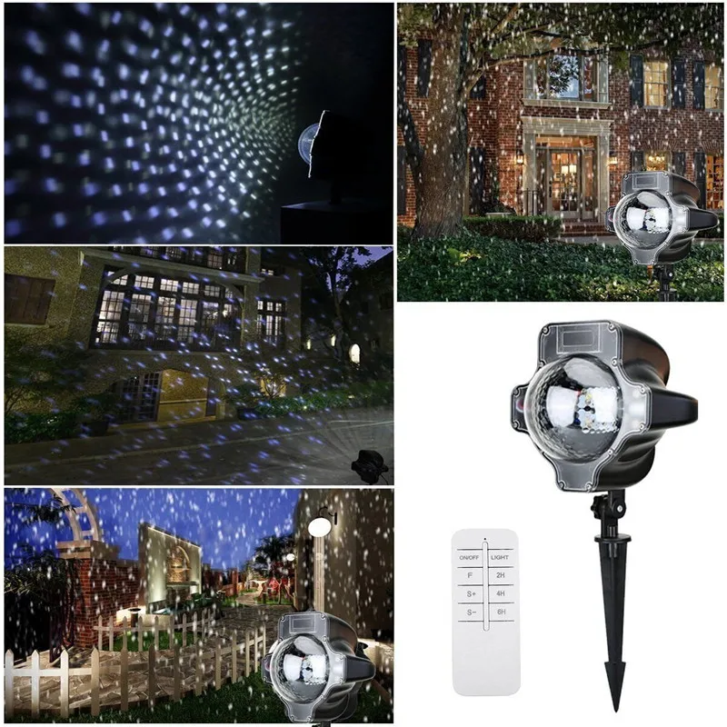 

LED Snowfall Projector IP65 Moving Snow Outdoor Garden Laser Projector Lamp Christmas Spotlight Lighting For New Year Party