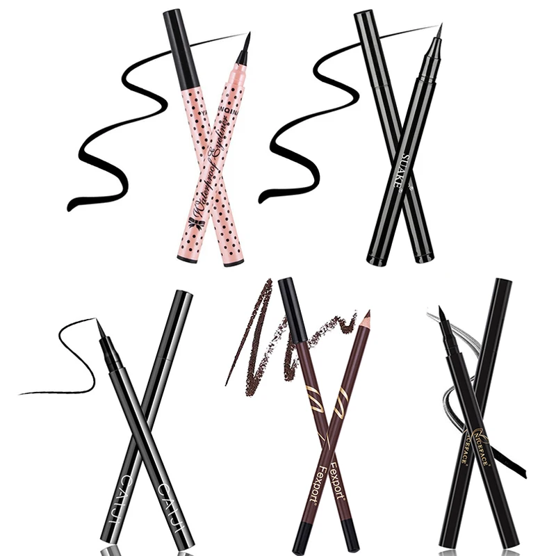 Черная водостойкая Стойкая подводка для глаз Карандаш Подводка Жидкий Макияж