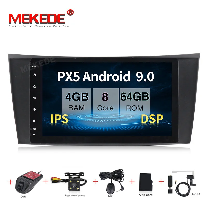 MEKEDE DSP ips 4G Android 9,0 автомобильный dvd-плеер для Mercedes Benz E-class W211 E200 E220 E300 E350 E240 E270 E280 класс CLS W219