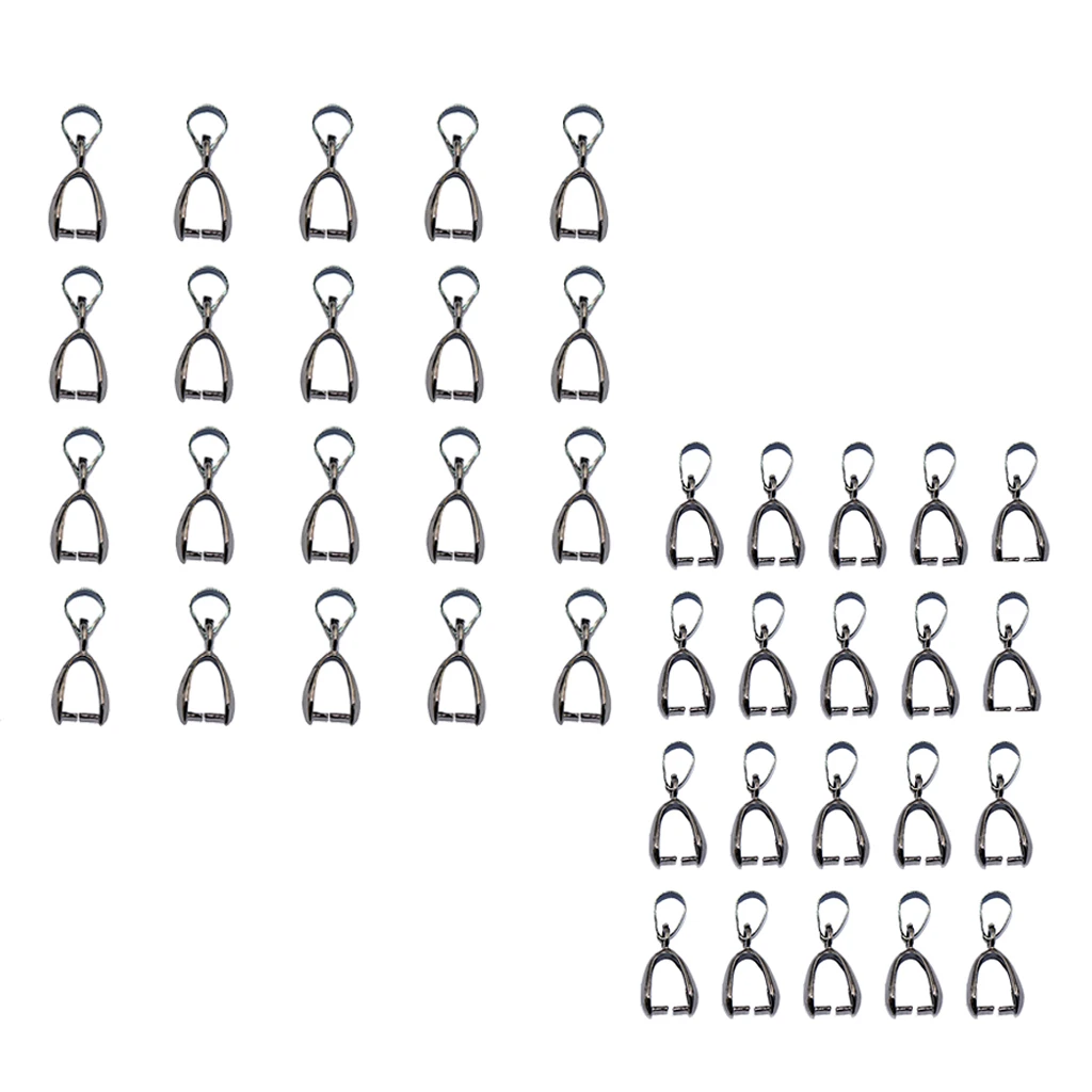 

Prettyia 40 Pendant Pinch Bails Pendant Clasps DIY Necklace Jewelry Findings