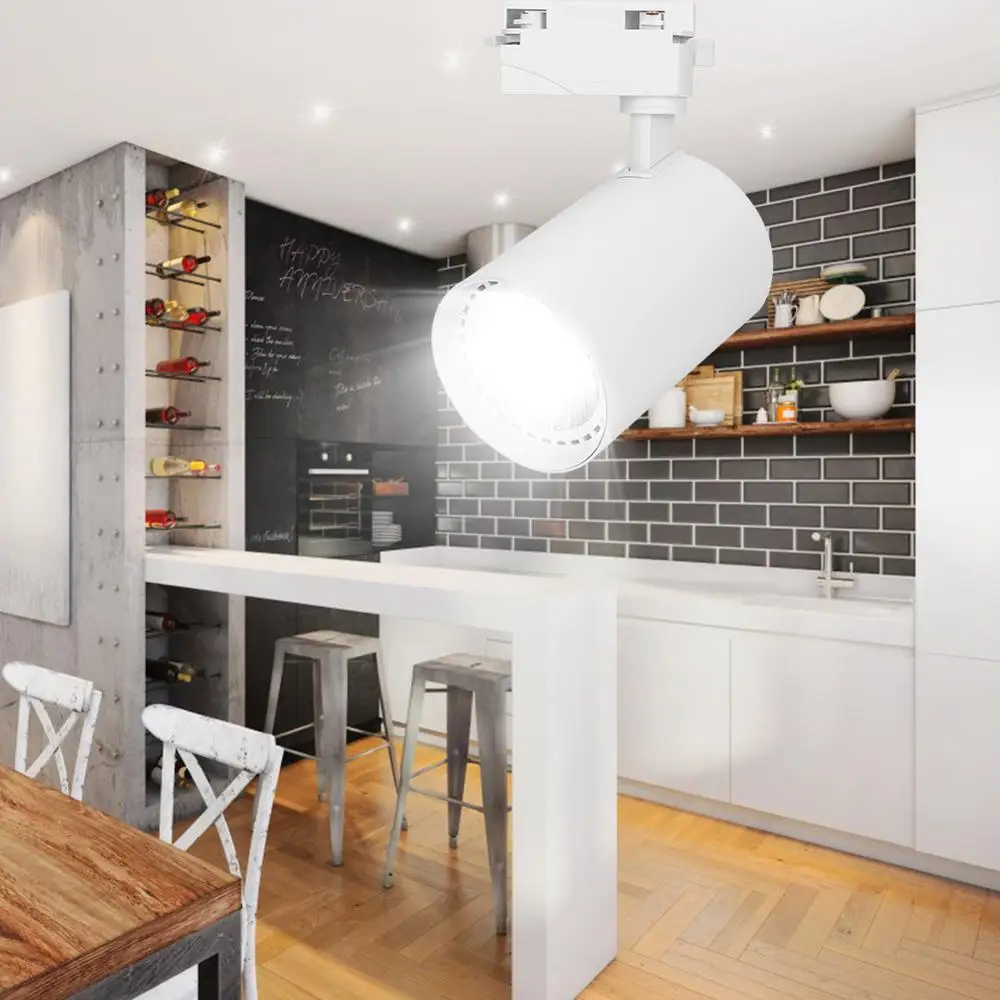 

LED Track Light 30W COB Ceiling Rail lights For Pendant Kitchen Clothes Shop Shoes Store Retail Spot Wall Lamp Rail Spotlights