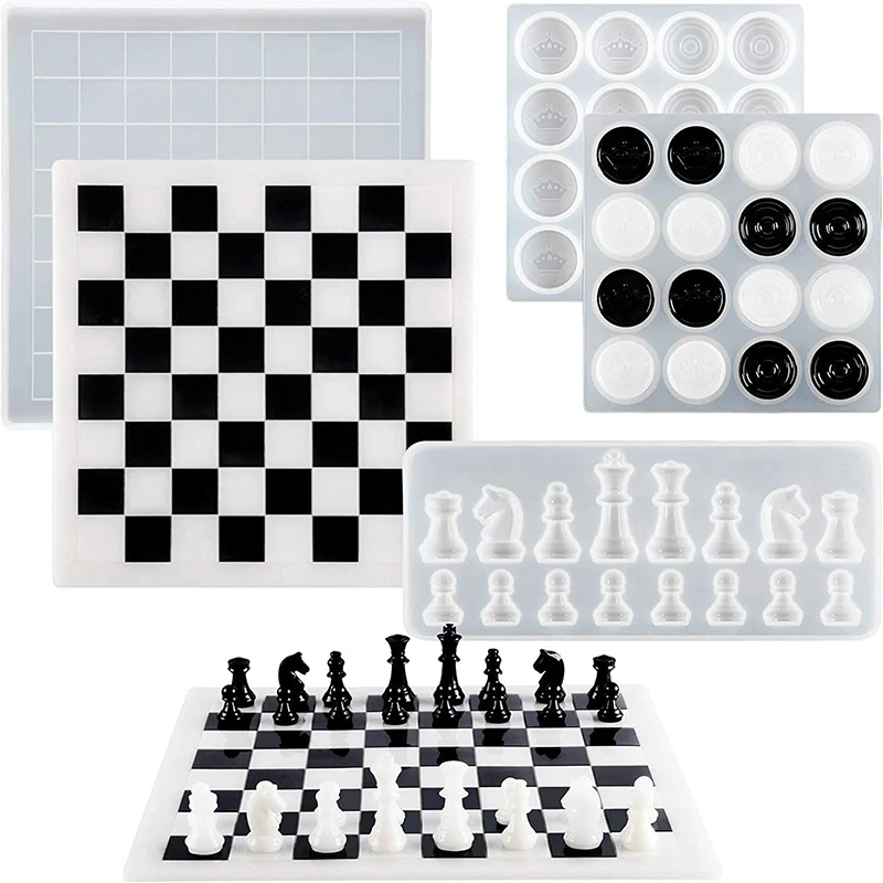 

Шахматный набор, силиконовая форма, полимерные международные шахматы, шахматные шахматы, шахматная доска с УФ-кристаллом, искусственный ин...