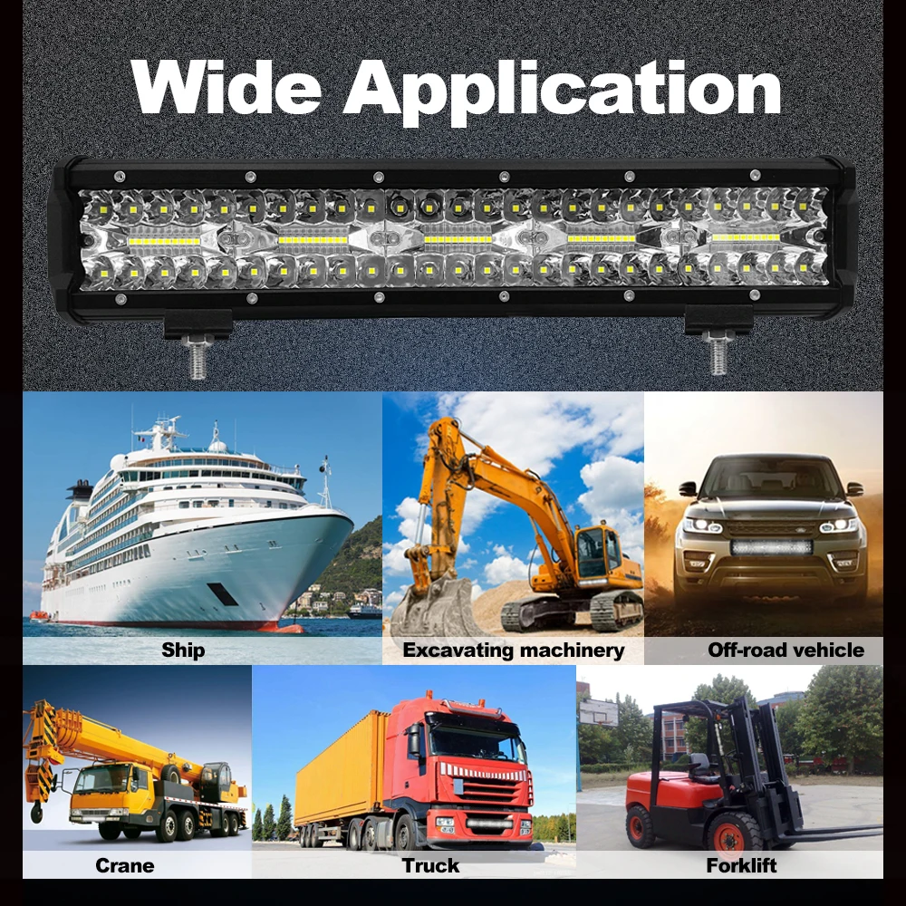 

300W 15INCH 100PCS LED Waterproof Work Light LED Light Bars Spot Flood Beam for Work Driving Offroad Boat Car Tractor Truck 12V