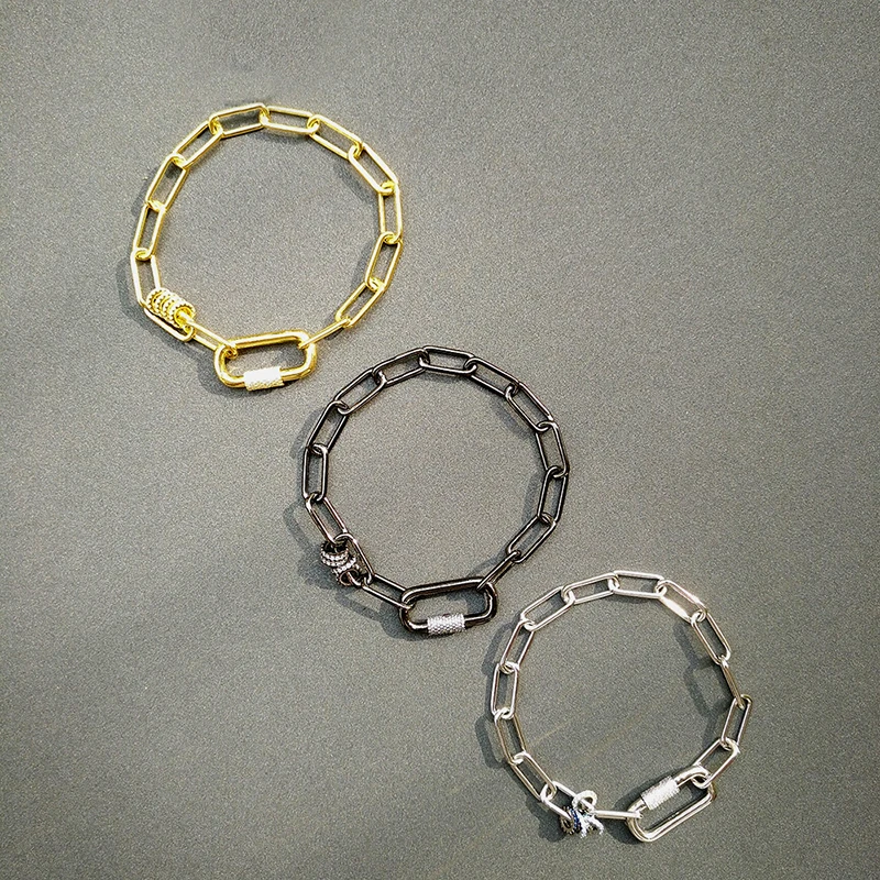 

s925 sterling silver bracelet black gold chain fashion female light bracelet line up banquet birthday gift Moroccan jewelry