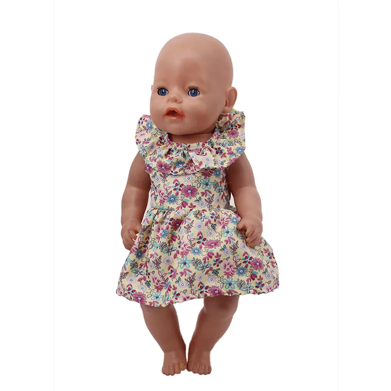 Популярные с цветочным рисунком юбка для девочек комплекты одежды 18 дюймов куклы