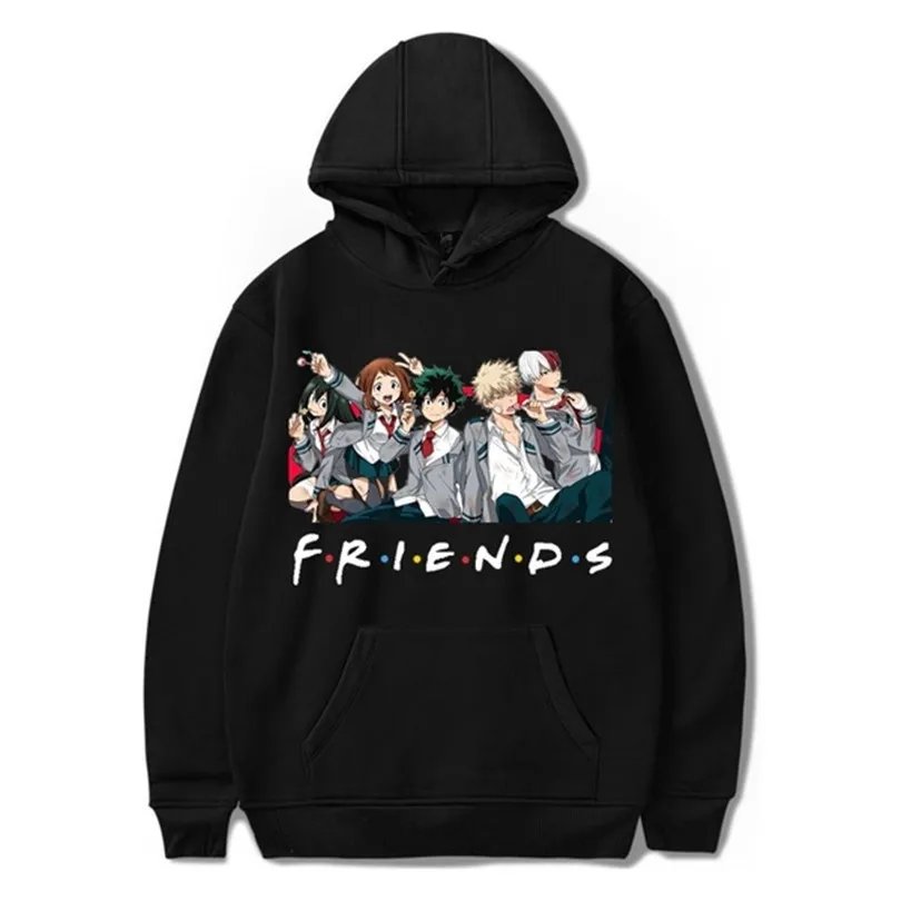 

Friends My Hero Academia Hoodies Anime Sweatshirt Men Women Harajuku Clothes Friends Letter Pattern winter Novelty boy/girl tops
