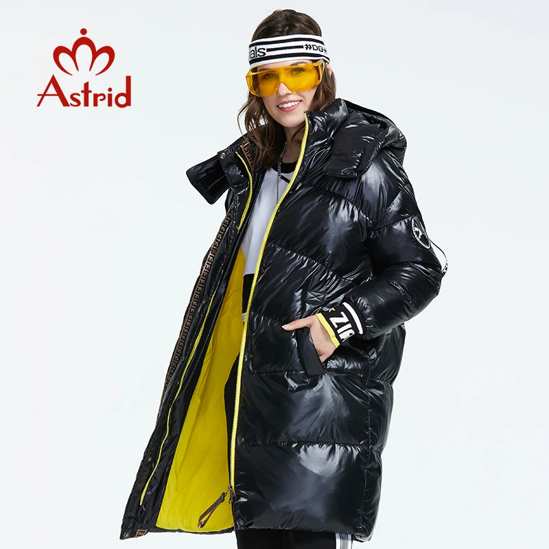 Astrid 2019 Зима новое поступление пуховик женский черный цвет с капюшоном модный