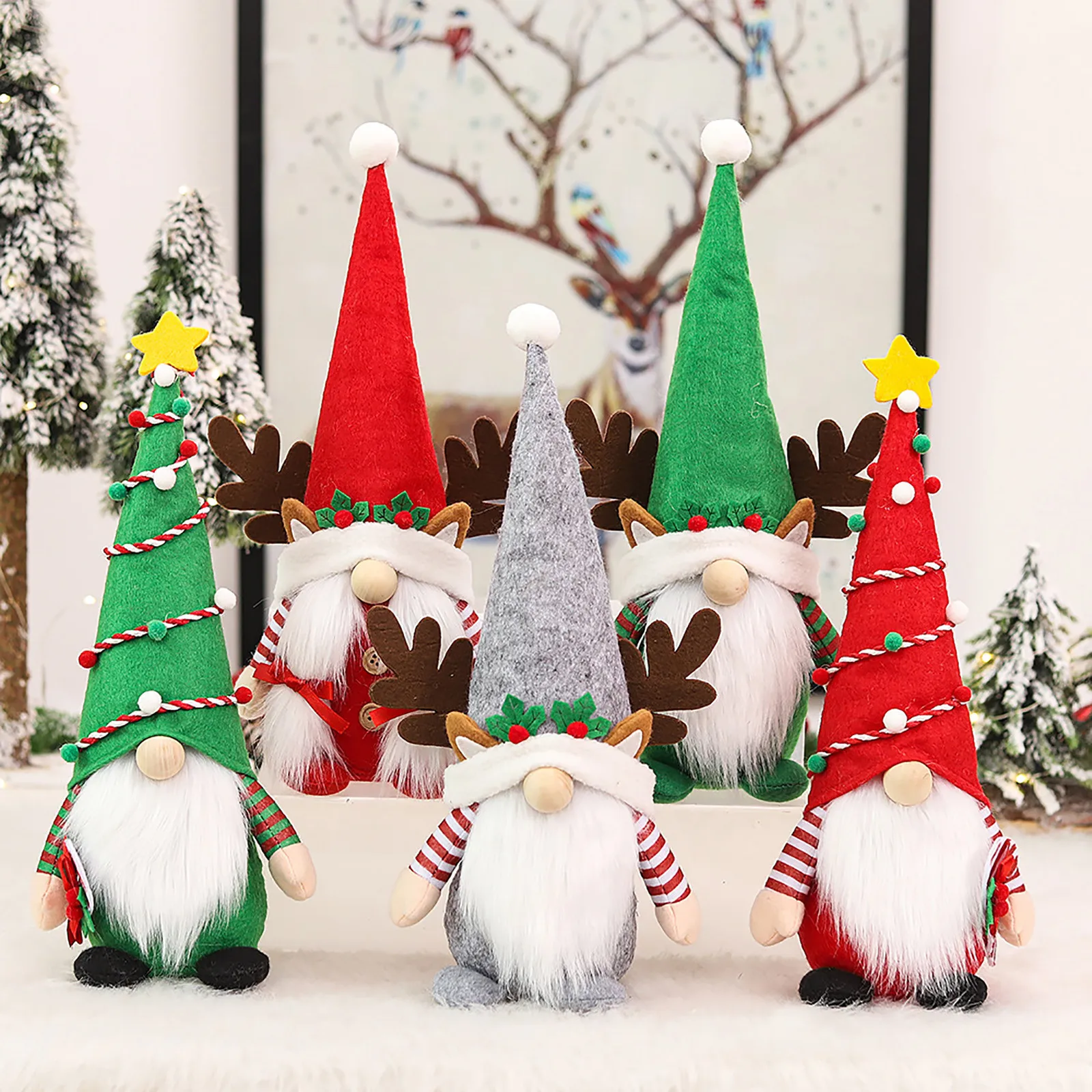 

Christmas Festival Faceless Gnome Colorful Ball Decoration Plush Dolls Xmas Ornaments Dwarf Toys Navidad Table Decor Gifts &50