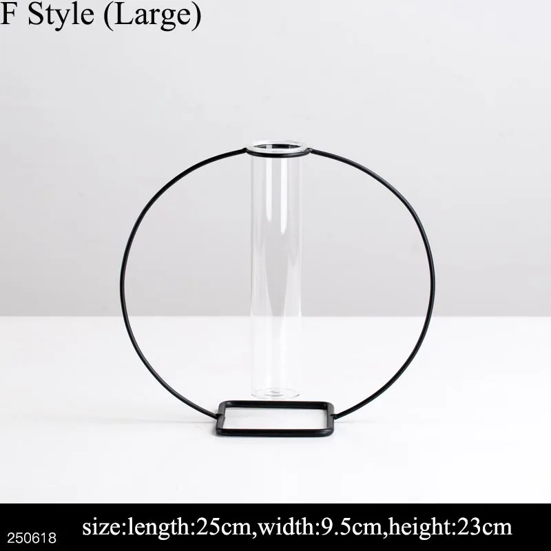 F Style (Large) Ins скандинавские золотистые железные художественные прозрачные стеклянные пробирки гидропоники цветочный горшок гостиная офисная ваза зеленые растения плантатор креативный - Цвет: F Style (Large)