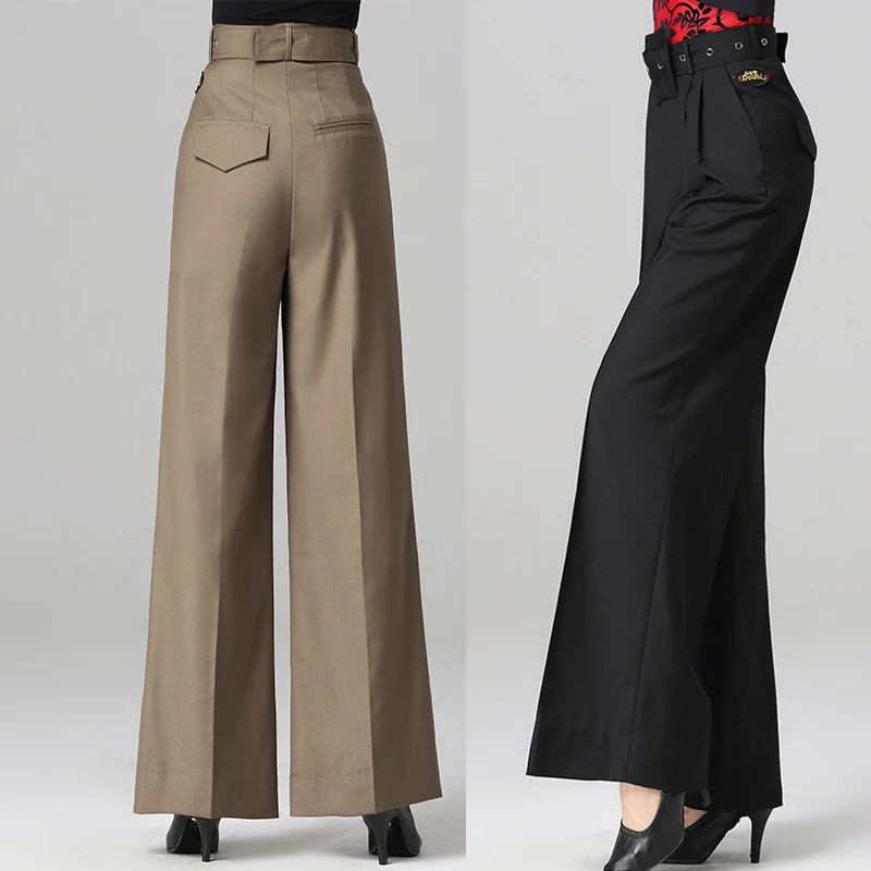 

New Latin Dance Pants Lady Loose Wide Leg Trousers Women Practice Clothes Cha Cha Samba Tango Salsa Latin Dancing Wear DQS4701