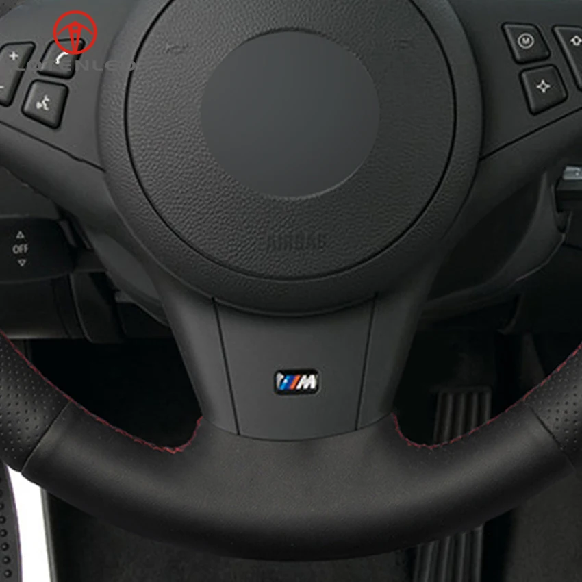 Черный чехол на руль LQTENLEO из искусственной кожи для BMW E60 E61 Touring 530d 545i 550i E63 Coupe E64 630i