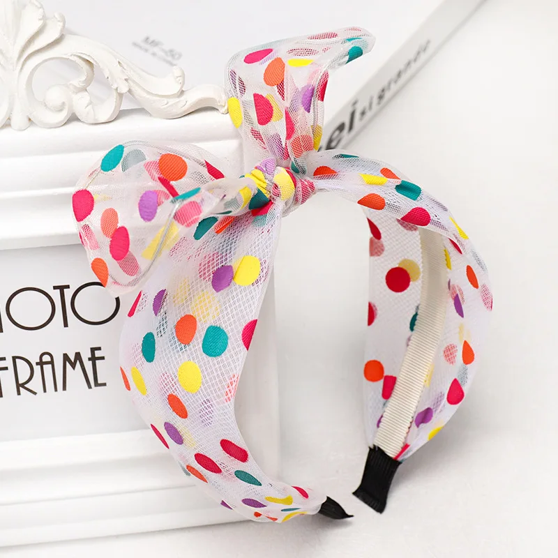 LEVAO горошек на Женская лента голову в широкий ободок с заячьими ушками тюрбан