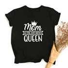 Футболка для мамы как раз над королевой мамой, забавная футболка для мамы, феминистские женские топы, подарок на день матери, женские футболки