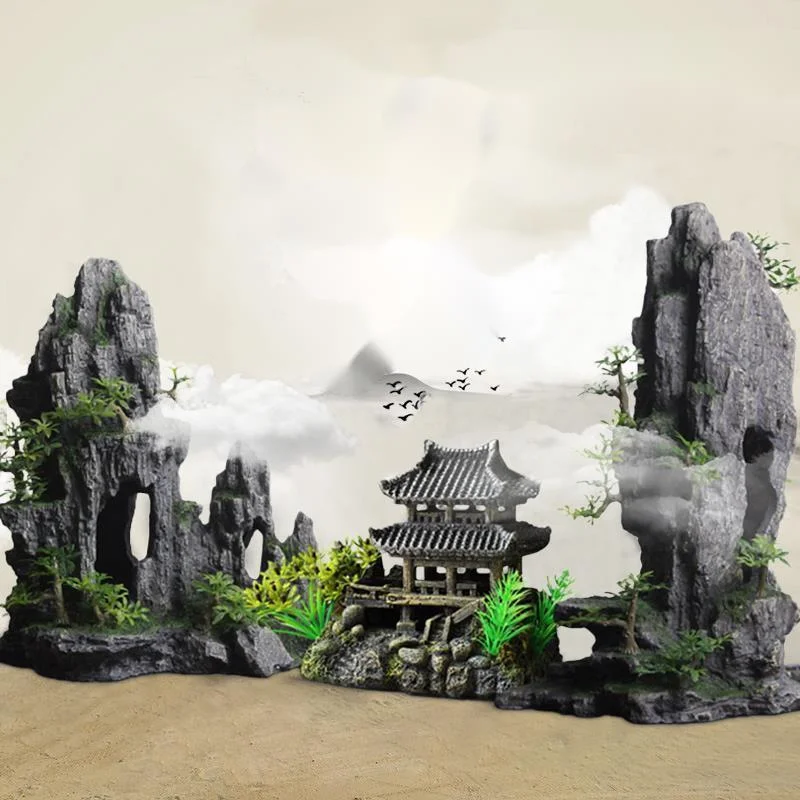 

Large Aquarium Decoration Fish Tank Landscaping Artificial Rockery Ornaments Aquascape Landscape Decor Accessories Fish Supplies