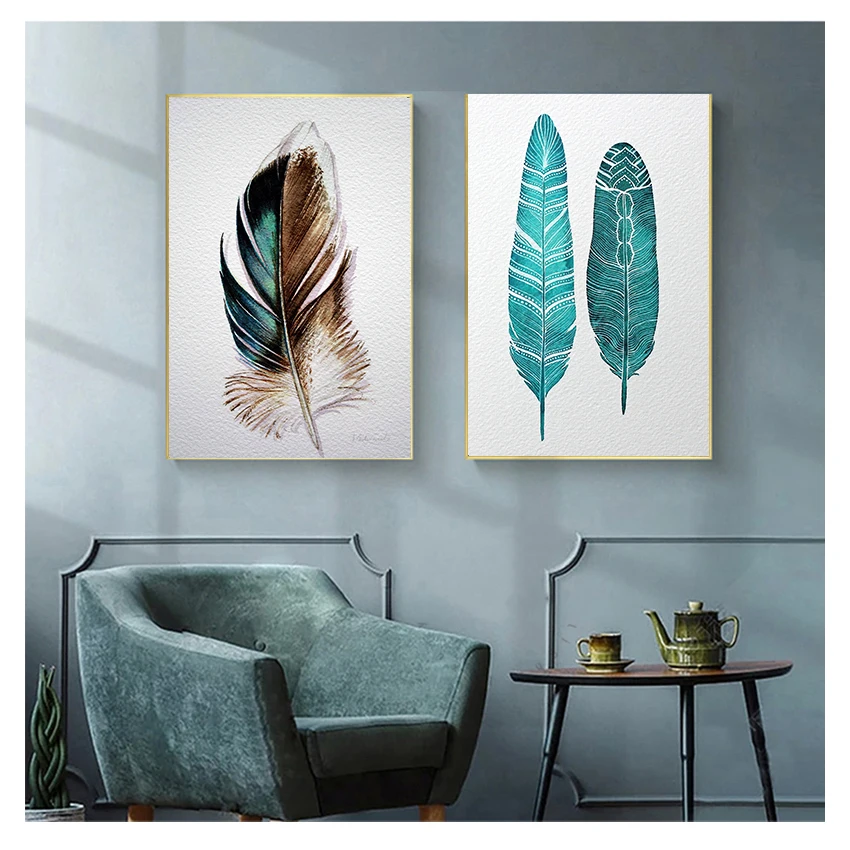 

Постеры и принты на холсте, декоративные настенные картины для гостиной, без рамки, плакат с перьями, настенное искусство