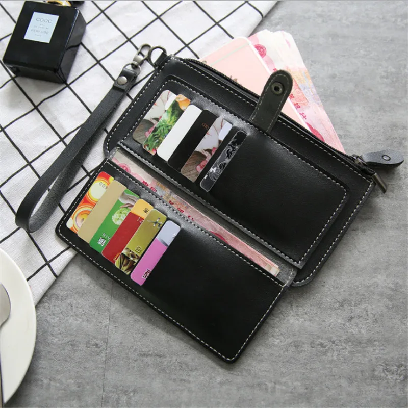 Кошелек с зажимом для денег тонкий кошелек пряжкой на молнии несколькими