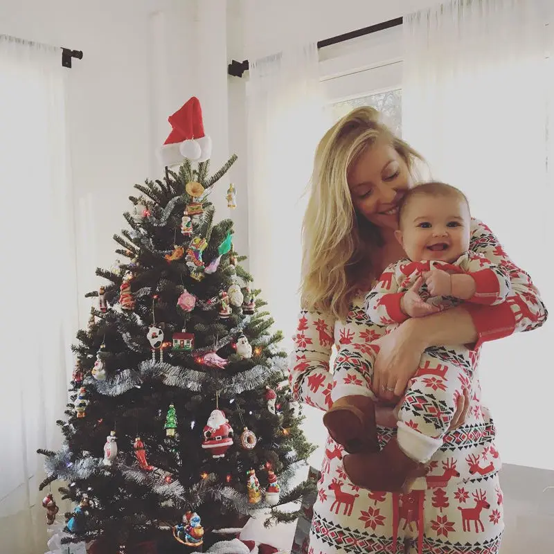 Рождественская Пижама для мамы и дочери комплект одежды сна детей