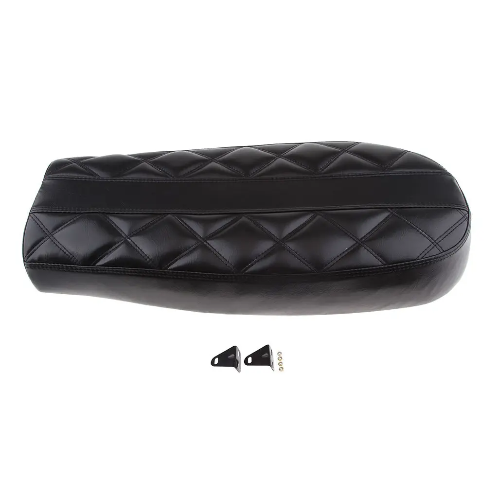

Black Flat Saddle Cafe Racer Retro Vintage Seat Cushion Long 53cm