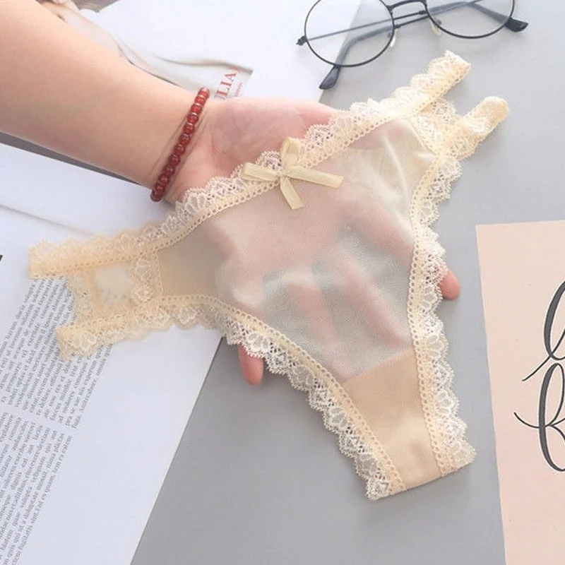 

Women's Underwear Sexy Lace Ultra-thin Temptation Breathable Girl Mesh Transparent Seamless Thong Women Underwear