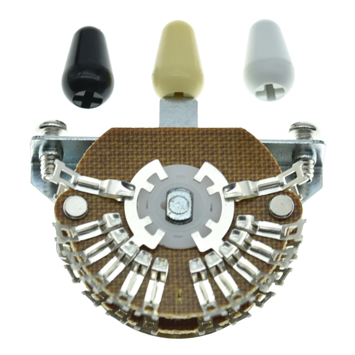 

KAISH Guitar 5-way Super Switch Pickup Selector Super Switch 4-Pole Double Wafer for Strat/Tele Guitars w/ Black/Ivory/White Tip