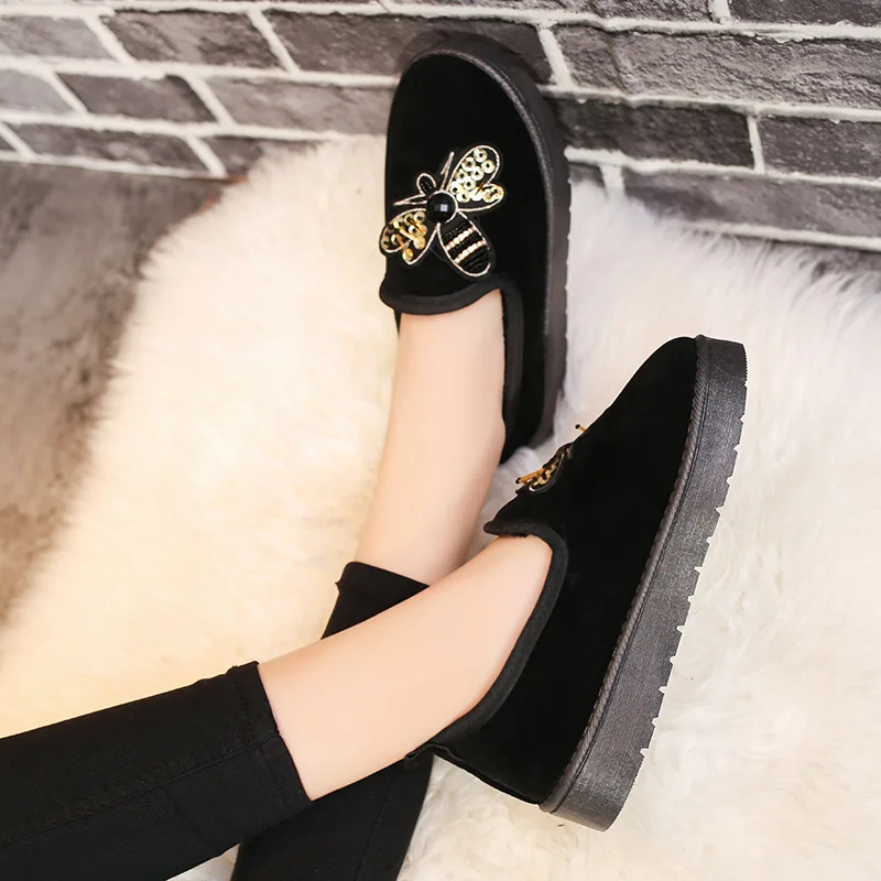 Обувь Женская зимняя обувь Сезон осень зима Новинка Теплая из материала на