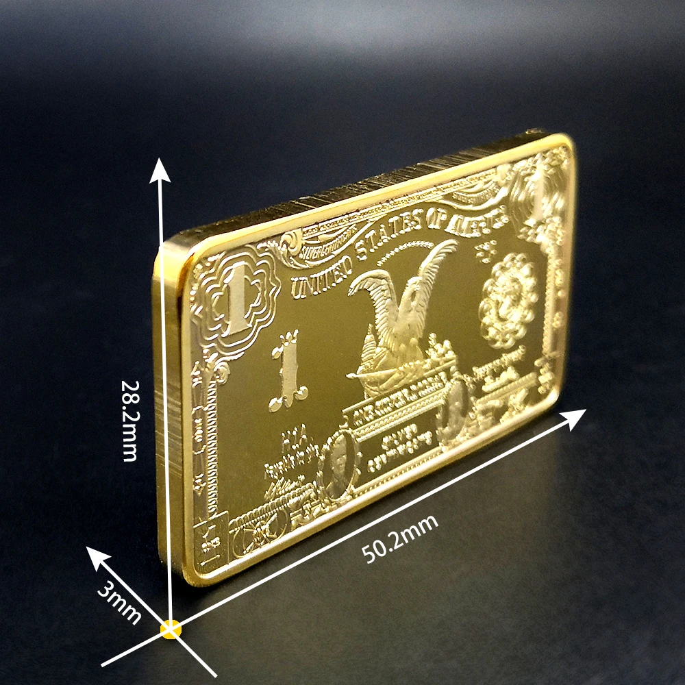 USD 1 доллар слиток 24k Золотые прутки Американский металлические монеты золотые