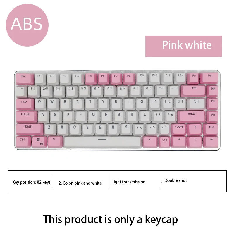 

82 клавиши Double Shot OEM профиль Keycap Розовый Синий Оранжевый Белый цвет подходит для AK33 для механической клавиатуры