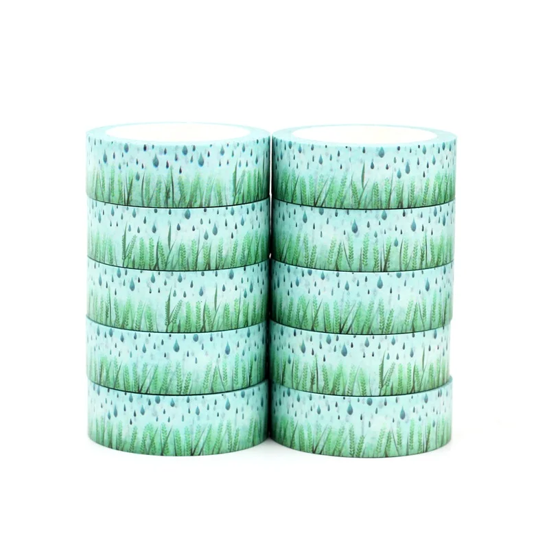 

NEW 10pcs/Lot Decorative Fresh Grain and Rains Washi Tapes DIY Scrapbooking Planner Adhesive Masking Tape Cute Stationery