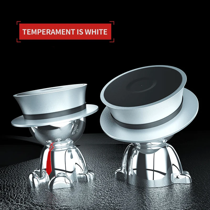 Temperament White Магнитный автомобильный держатель для приборной панели, подставка для сотового телефона, вращение на 360 градусов, универсальный держатель для iPhone 8 9 samsung S8 - Цвет: Temperament White