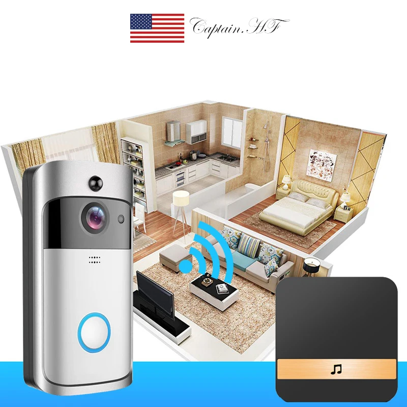 US Captain дверной звонок с WiFi 720HD видео 24G Wi Fi APP дистанционное управление WIFI
