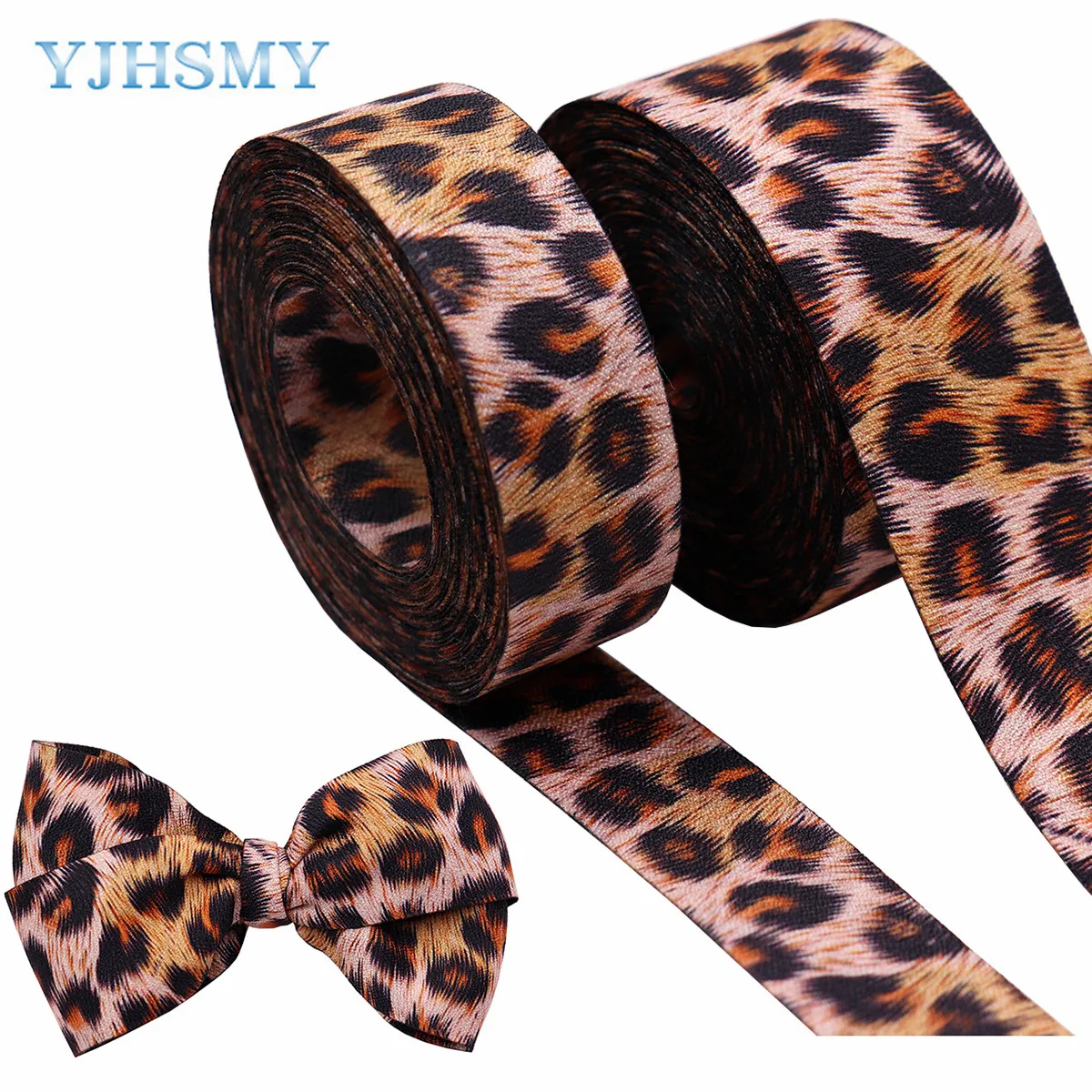 

Leopard Ribbon Double Face Fabric Ribbons 5 Yards for Gift Package Wrapping Floral Design Hair Bow Clip Making Crafting Sewing