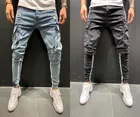 Мужские Классические облегающие джинсы 2021, деловые Повседневные Классические Стильные модные джинсовые брюки, мужские синие серые рабочие брюки