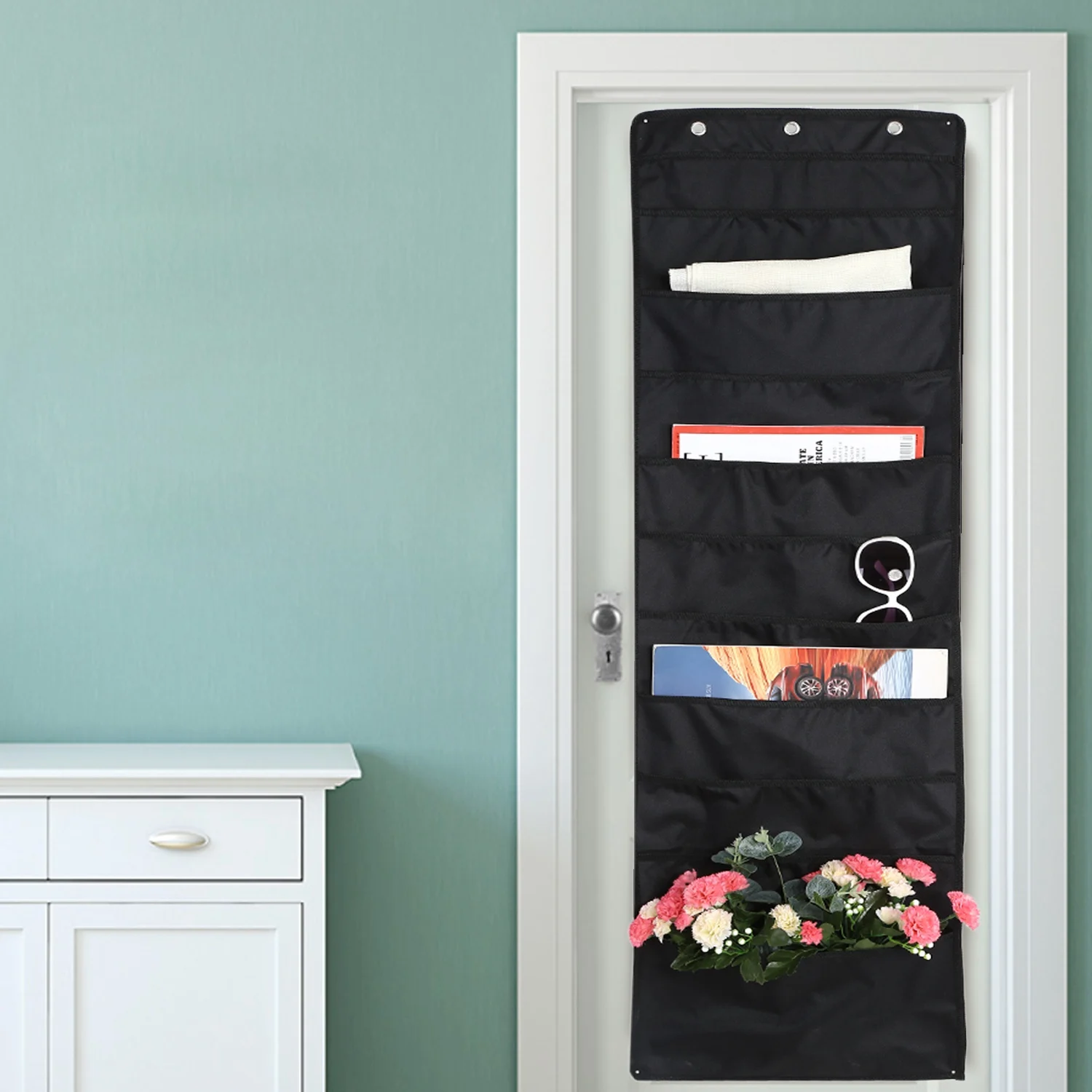 

Подвесной органайзер для файлов, настенный органайзер для файлов с 10 карманами для хранения и 3 вешалками, классный офис