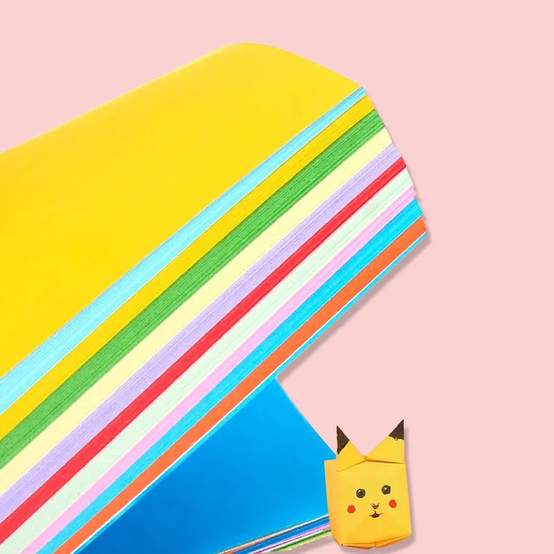 100 шт. двухсторонние однотонные квадратные оригами 4 размера бумага для декора