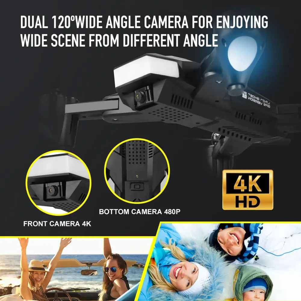 C53 5G GPS WiFi FPV RC Дрон с двойной камерой 4K HD Follow Me оптический поток складной